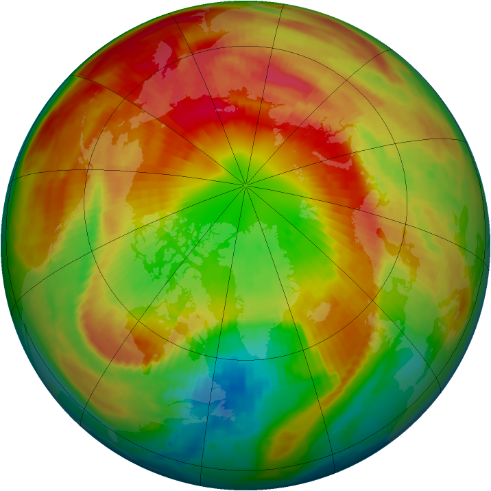 Arctic ozone map for 10 March 1998